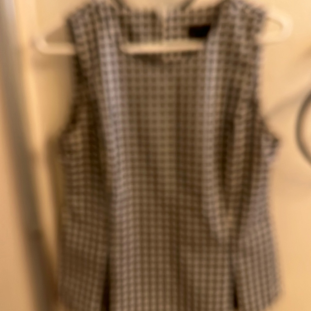 Sleeveless black and white check top